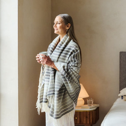 Woolroom Athena Wool Throw - Stone – crafted from natural materials for comfort