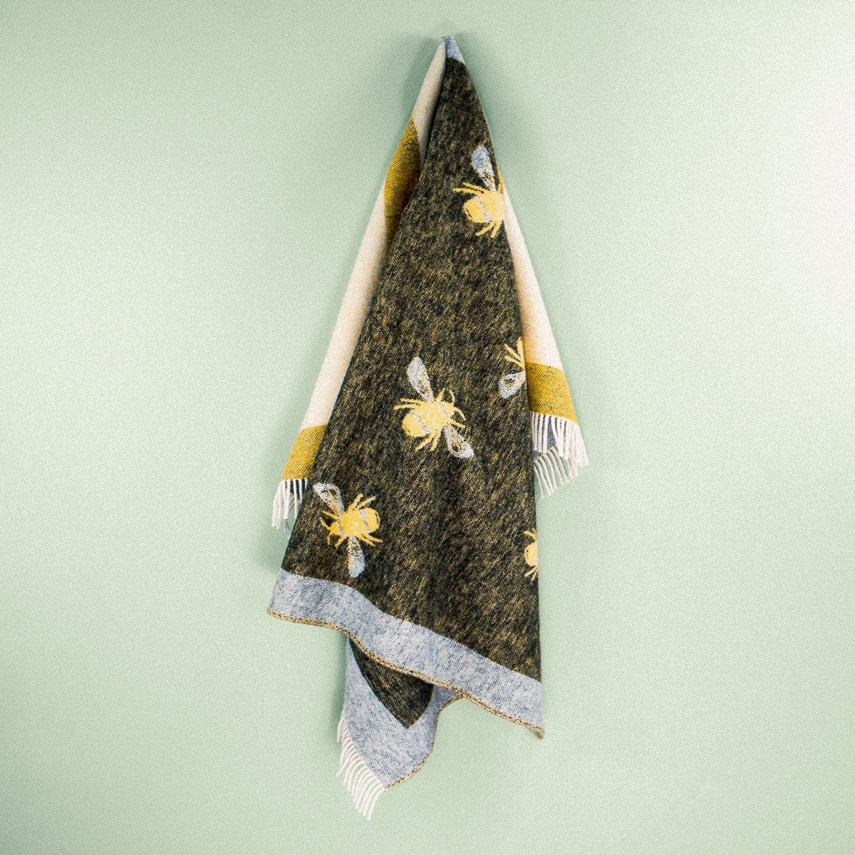 Woolroom Wild and Wool Bee Wool Throw - Yellow and Black – crafted from natural materials for comfort