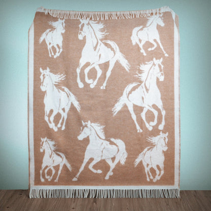 Product image of Wild and Wool Horse Wool Throw - Latte by Woolroom – premium wool throws