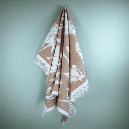 Wild and Wool Horse Wool Throw - Latte from Woolroom – natural wool throws for better sleep