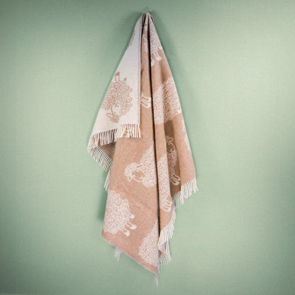 Wild and Wool Lamb Throw - Latte from Woolroom – natural wool throws for better sleep
