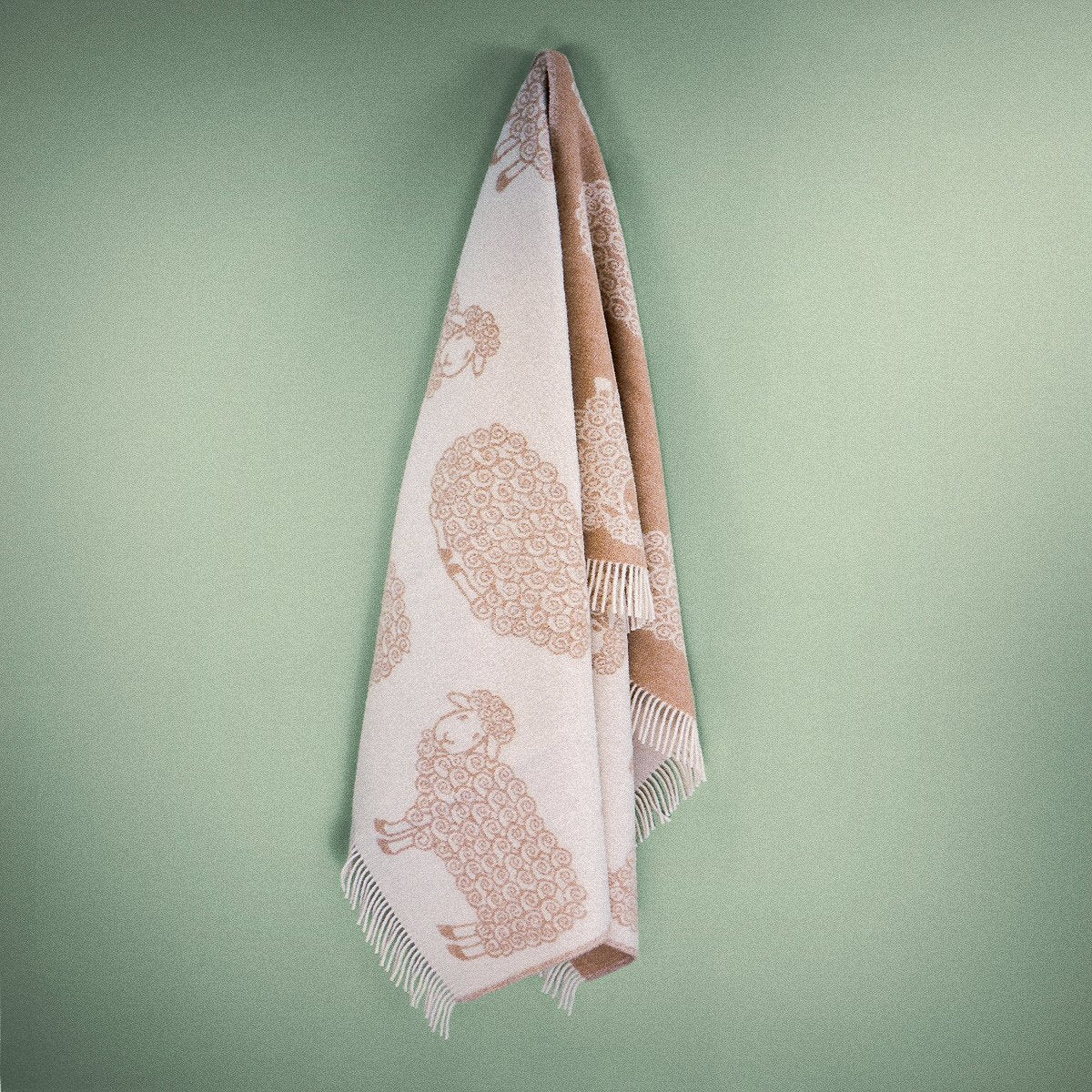 Woolroom Wild and Wool Lamb Throw - Latte – crafted from natural materials for comfort