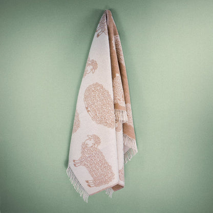 Woolroom Wild and Wool Lamb Throw - Latte – crafted from natural materials for comfort
