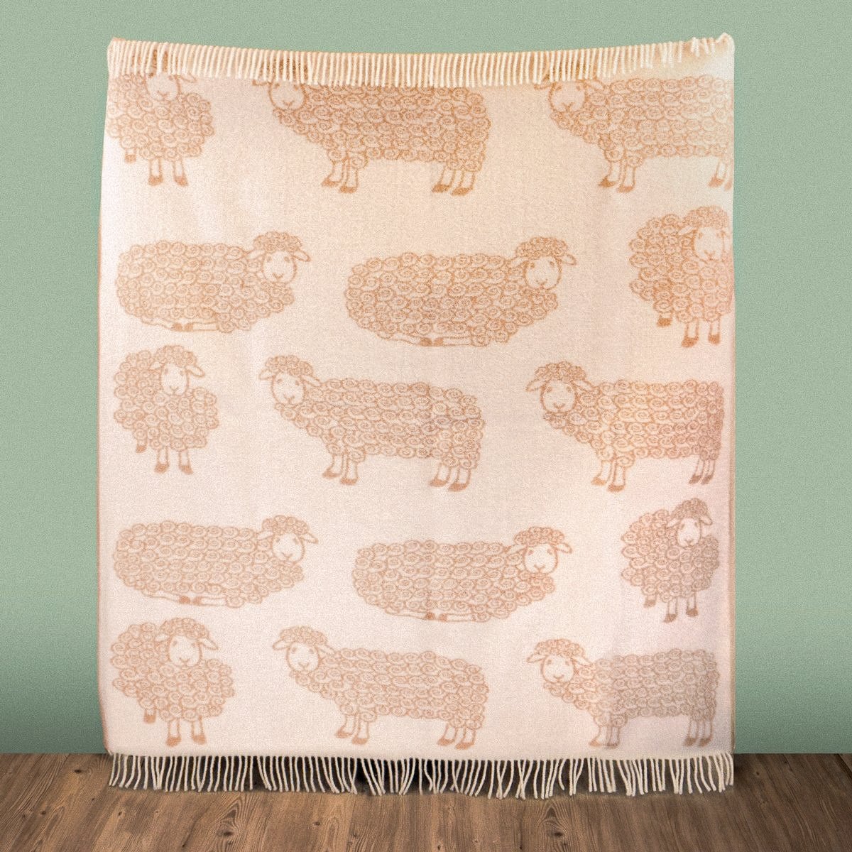 Close-up of Wild and Wool Lamb Throw - Latte by Woolroom – sustainable wool throws 