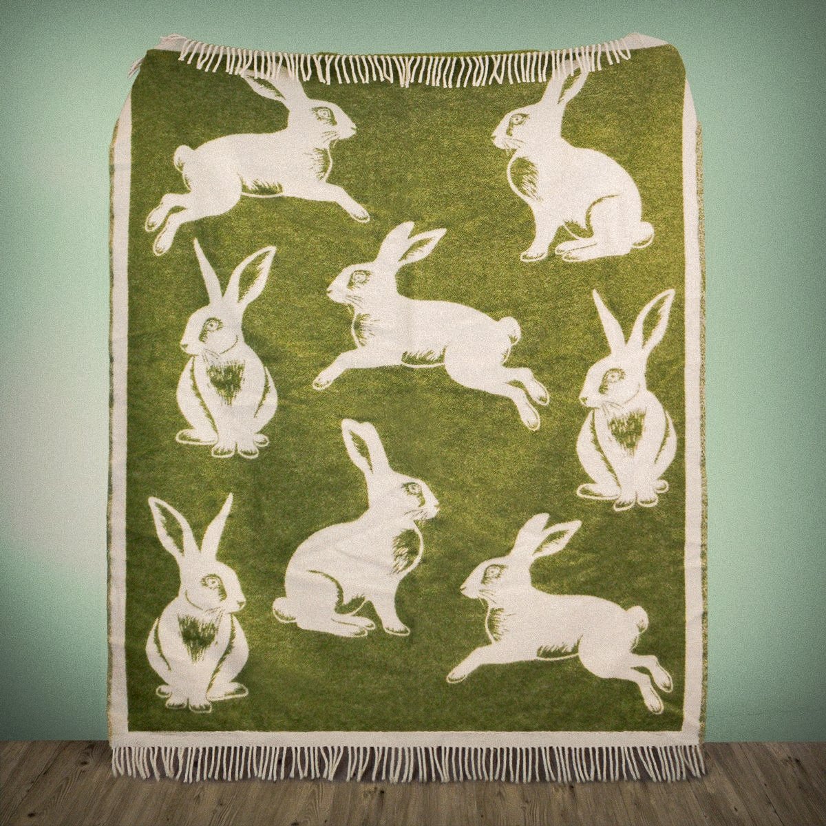 Product image of Wild and Wool Rabbit Wool Throw - Moss by Woolroom – premium wool throws