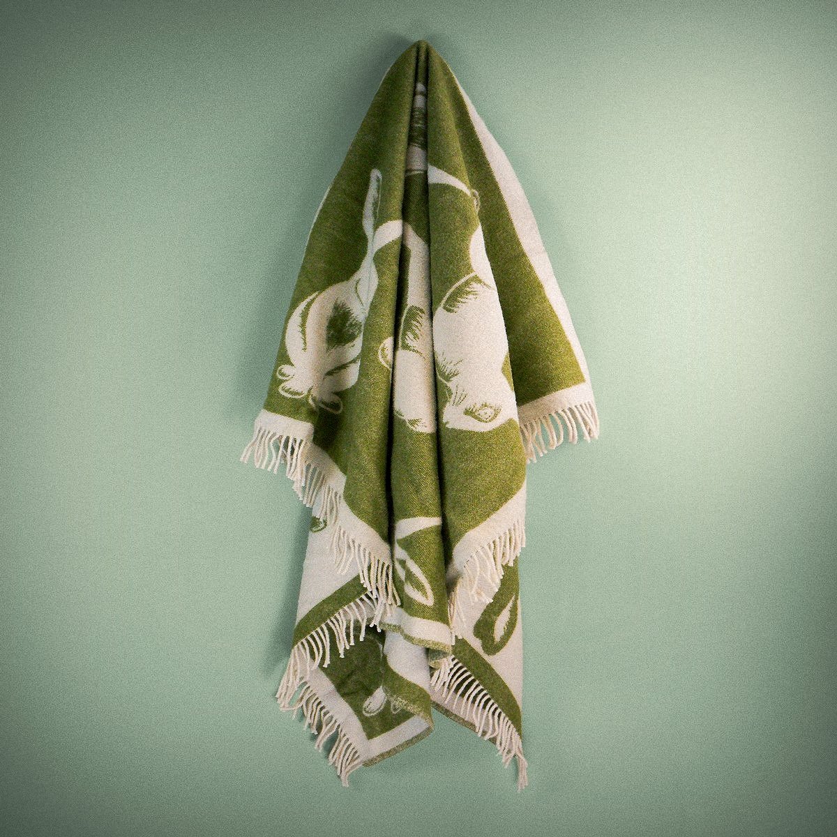 Wild and Wool Rabbit Wool Throw - Moss from Woolroom – natural wool throws for better sleep