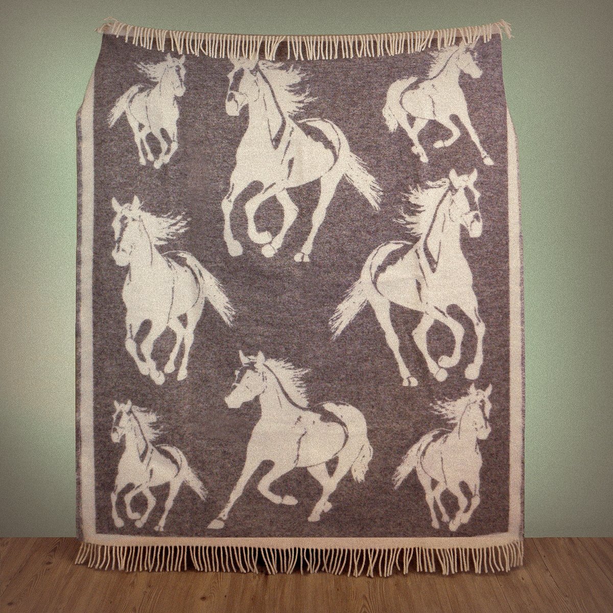 Product image of Wild and Wool Horse Wool Throw - Stone by Woolroom – premium wool throws