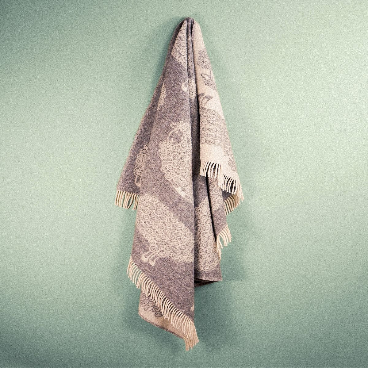 Wild and Wool Lamb Wool Throw - Stone from Woolroom – natural wool throws for better sleep