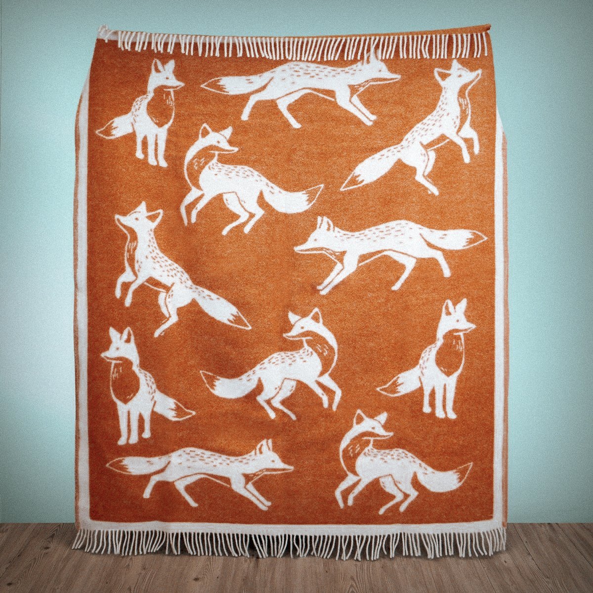Product image of Wild and Wool Fox Wool Throw - Rust by Woolroom – premium wool throws