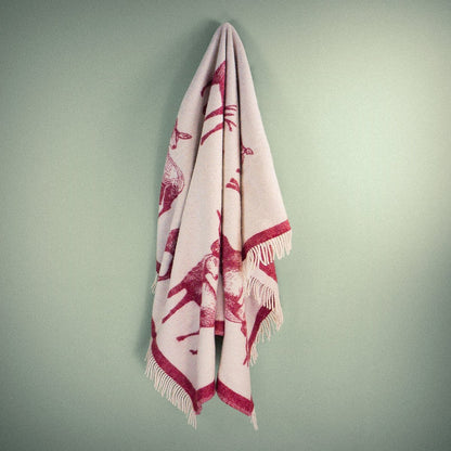 Woolroom Wild and Wool Deer Wool Throw - Berry – crafted from natural materials for comfort
