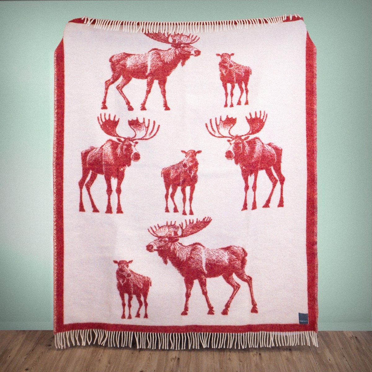 Close-up of Wild and Wool Moose Wool Throw - Berry by Woolroom – sustainable wool throws 