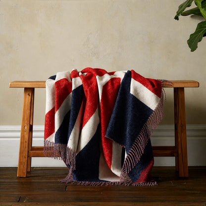 Plaid en laine mérinos Union Jack - Rouge, blanc et bleu