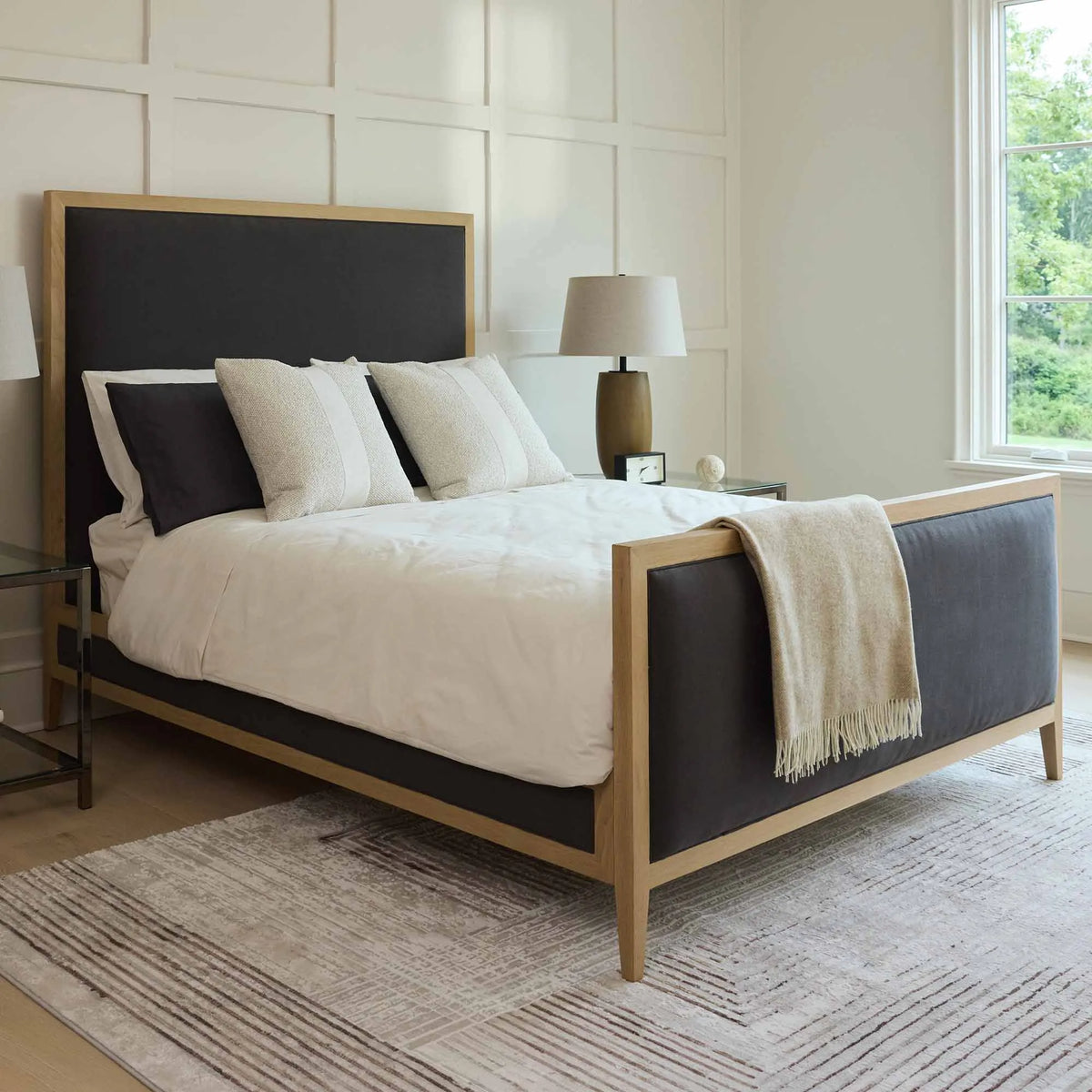 Victoria Upholstered Bed Frame - High Headboard - High Footboard