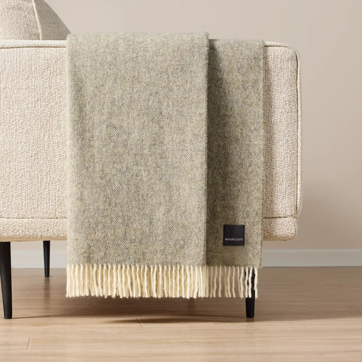 Herringbone Wool Throw - Wide Width