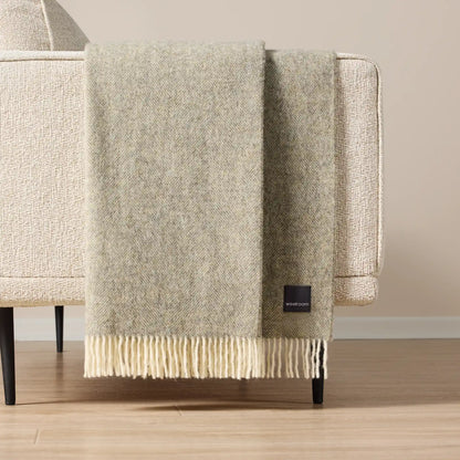 Herringbone Wool Throw - Wide Width