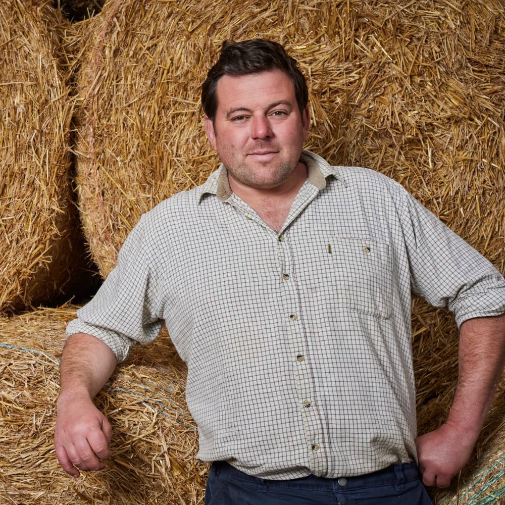 Tom Scott with bales