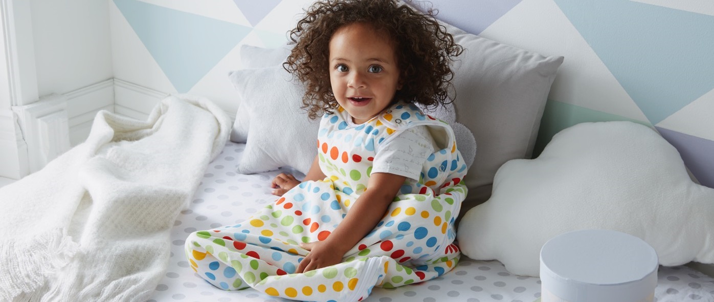 child in woolroom sleeping bag