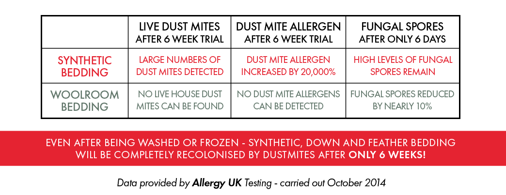 Woolroom vs. Synthetics Hypoallergenic Bedding Tests