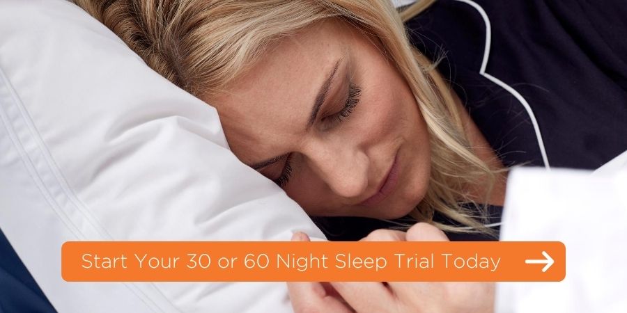 women asleep with a link to start your sleep trials