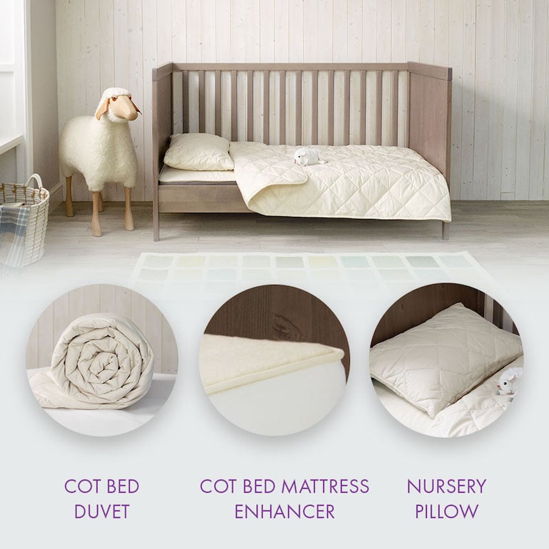 Babywool Cot Bed Bundle With Mattress Enhancer Woolroom