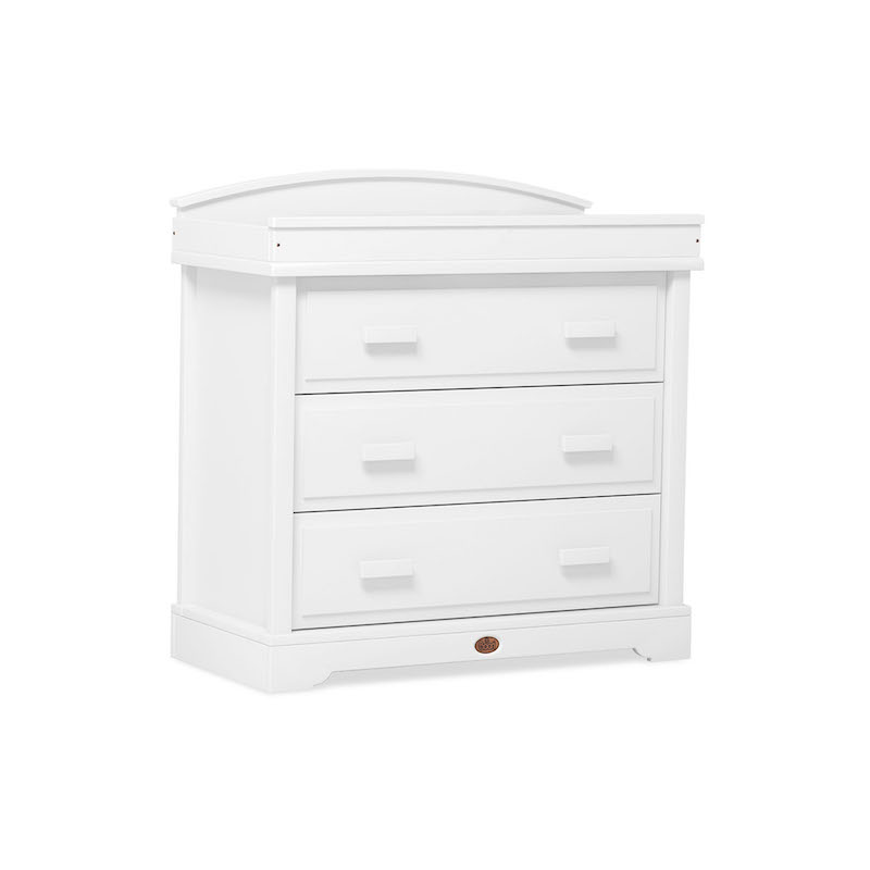 Boori Universal 3 Drawer Dresser With Arched Changing Station Boori Universal 3 Drawer Dresser With Arched Changing Station White