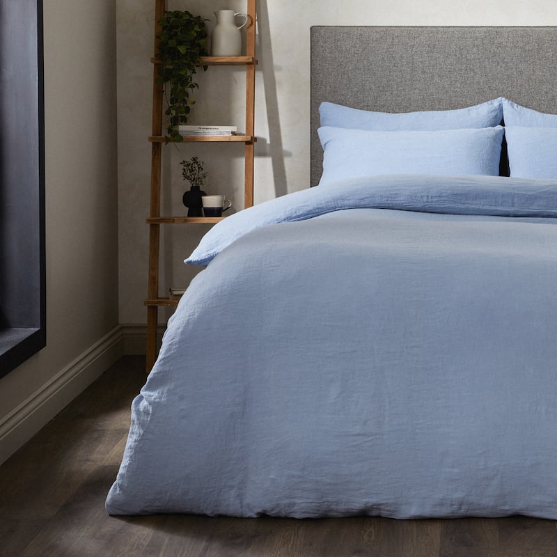 Mariana Linen Blend Duvet Cover - Cornflower