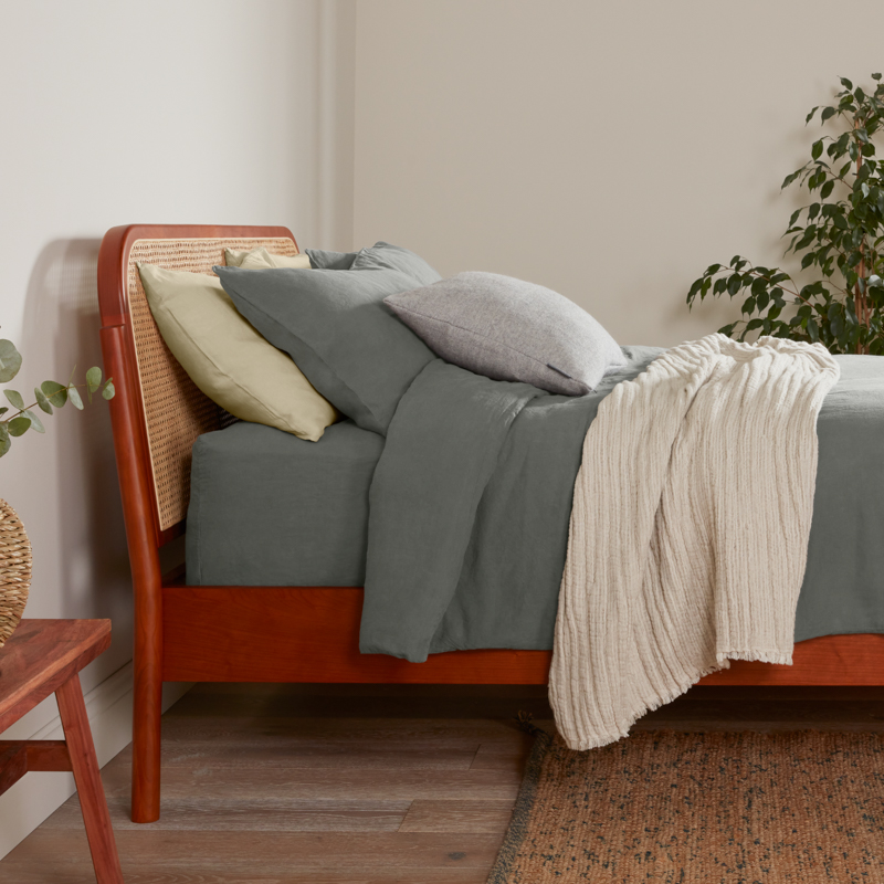 Catarina 100% Linen Duvet Cover - Charcoal