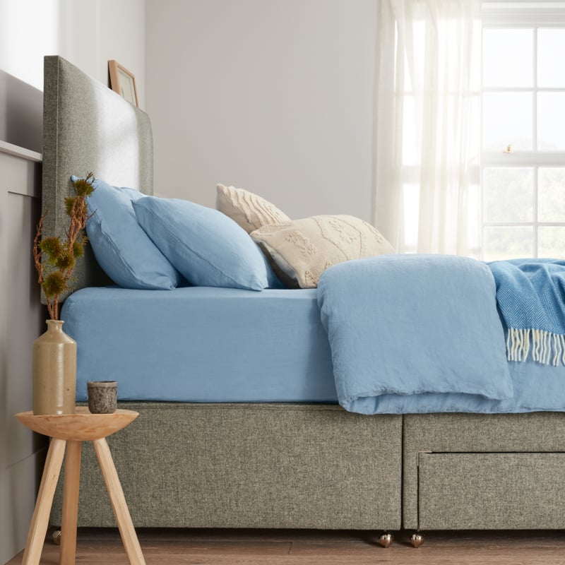 Catarina 100% Linen Duvet Cover - Cornflower