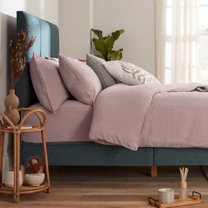 Catarina 100% Linen Duvet Cover - Rose