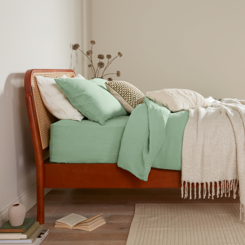 Catarina 100% Linen Duvet Cover - Sage