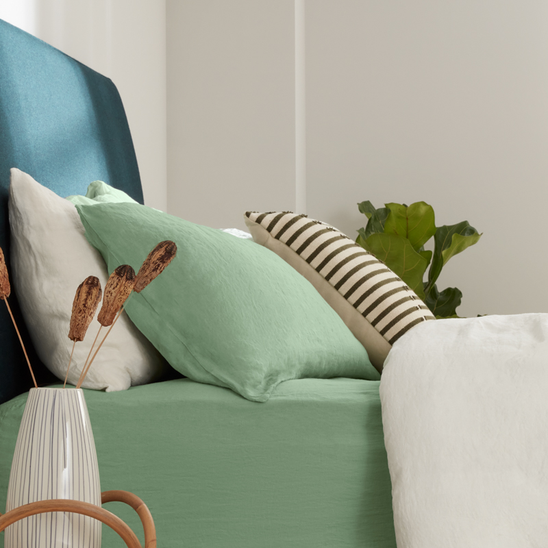 Catarina 100% Linen Pillow Case - Sage