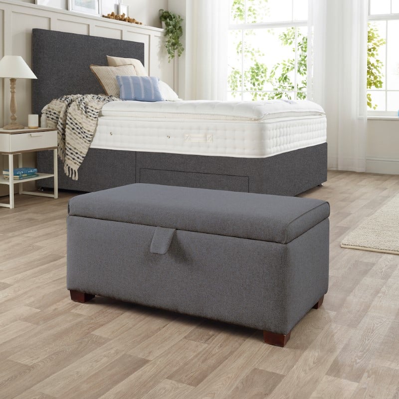 Ottoman Storage Box - Dark Grey