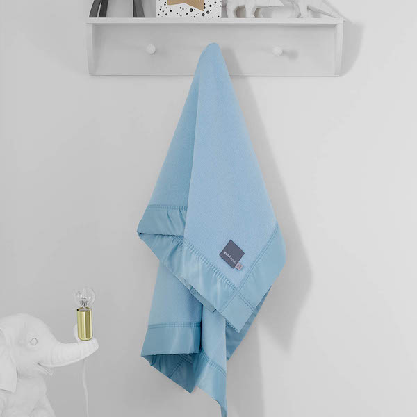 Aysgarth Wool Baby Blanket - Baby Blue