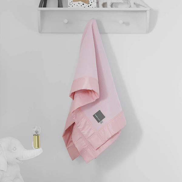 Aysgarth Wool Baby Blanket - Baby Pink