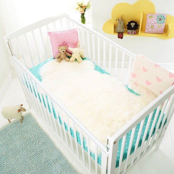 Longwool Sheepskin Baby Comforter, White