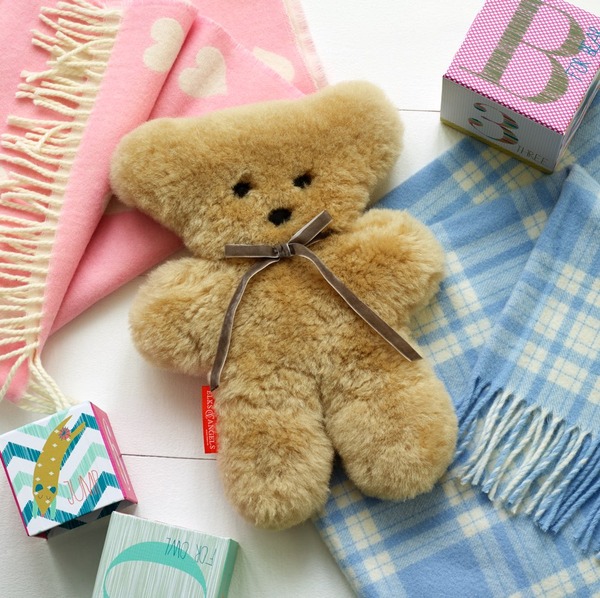 Large Sheepskin Cuddle Bear - Honey