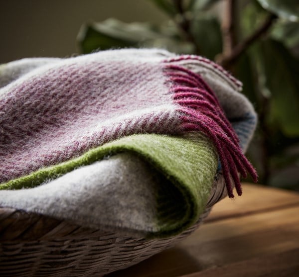 Harland Shetland Wool Throw - Heather