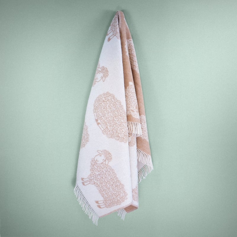 Wild and Wool Lamb Wool Throw - Latte