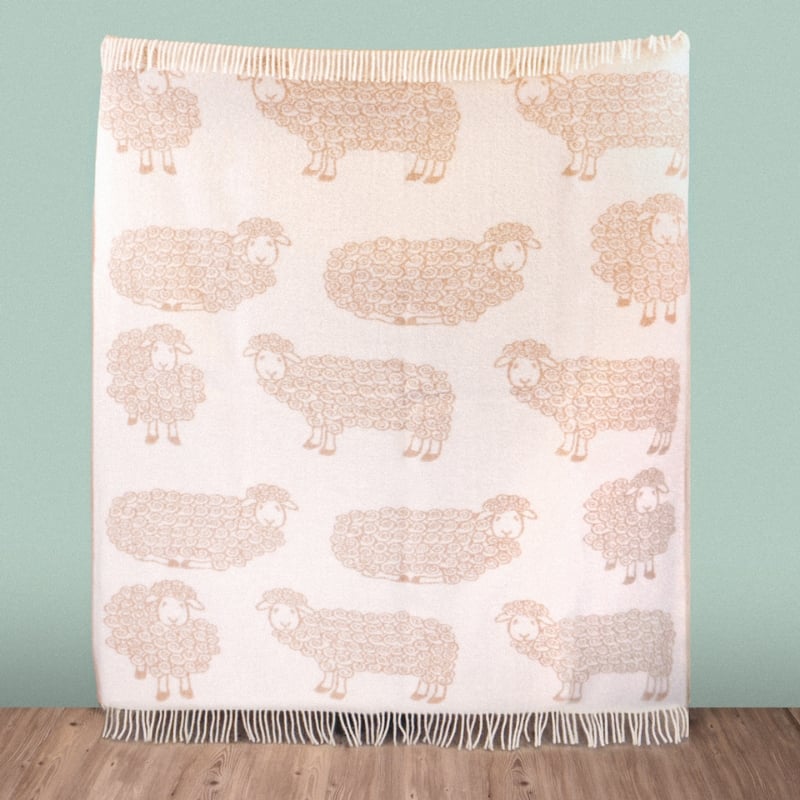 Wild and Wool Lamb Wool Throw - Latte