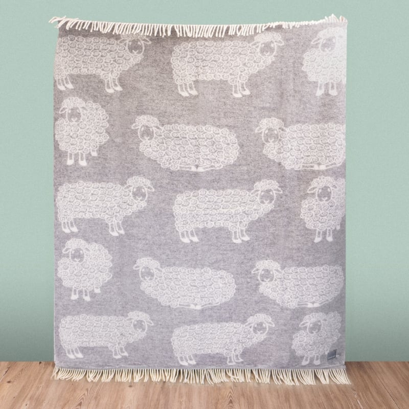 Wild and Wool Lamb Wool Throw - Stone