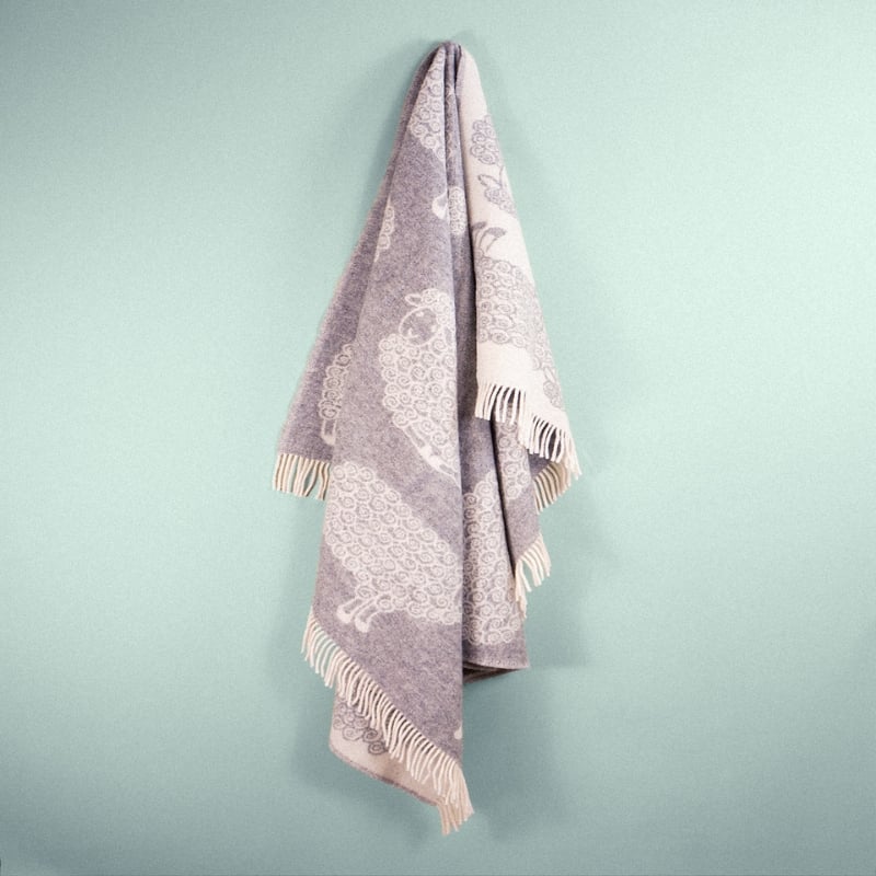 Wild and Wool Lamb Wool Throw - Stone