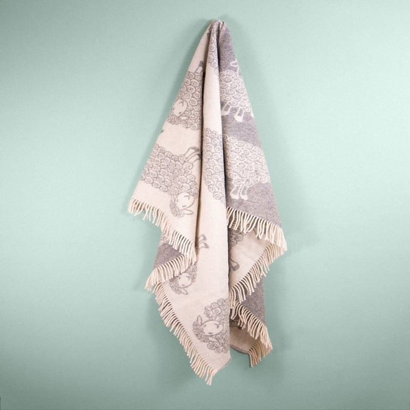 Wild and Wool Lamb Wool Throw - Stone