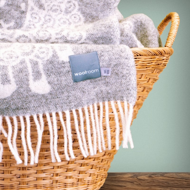 Wild and Wool Lamb Wool Throw - Stone