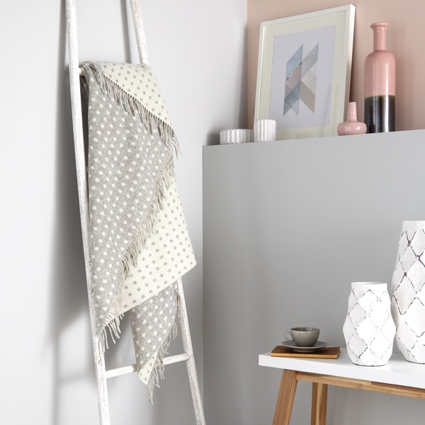 Spot Merino Wool Throw - Grey