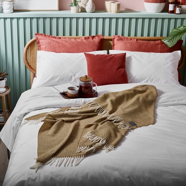 Woolroom Parquet Merino Throw - Gold
