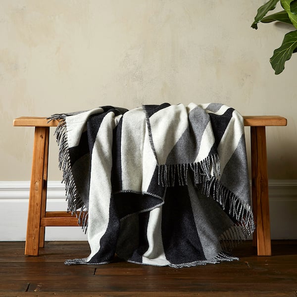 Woolroom Union Jack Merino Throw - Grey