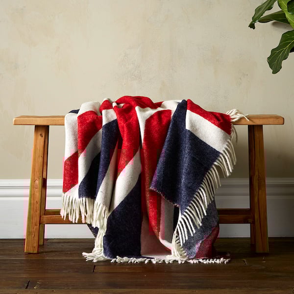 Union Jack Merino Throw - Red, White & Blue