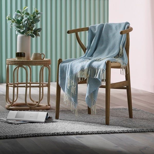 Woolroom Willow Merino Throw - Pale Blue