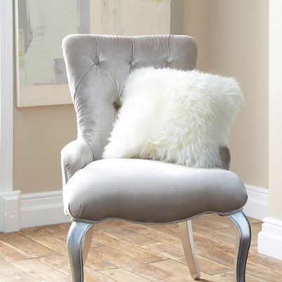 Single Sided Sheepskin Cushion Cover - Ivory