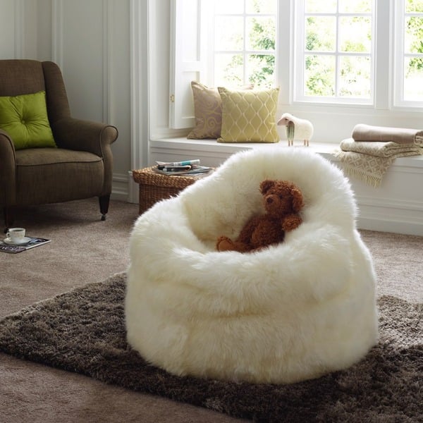 Ivory Sheepskin Bean Bag Seat
